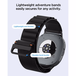 Spigen WBF1 siksniņa modelim Samsung Galaxy Watch 40/44/46 mm – melna