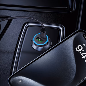 Auto lādētājs Acefast B15 65W USB-C/USB-A pelēks