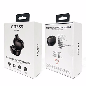 Guess GUTWST30BKTWS Bluetooth bezvadu austiņas ar uzlādes staciju, melnas
