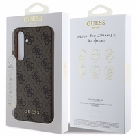 Guess GUHCS24FEG4GFBR S24 FE S721 brūns/brūns cietais apvalks 4G Metāla Zelta Logotips
