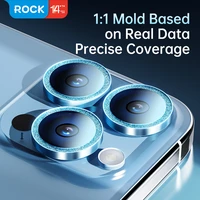Rock Tempered Glass Shiny Series Kameras objektīva stikla aizsargs Iphone 15/15 Plus (2 gab.) melns