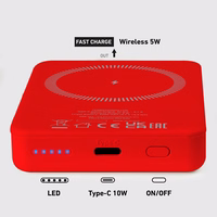 Portatīvais lādētājs SBS TEBB5000MAG1CR 5000 mAh saderīga ar MagSafe - sarkana