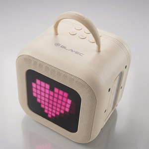 Blavec portatīvais Bluetooth skaļrunis WS-09 Karaoke Fun - 10W ar 2 mikrofoniem un displeju (WS09-2MBE) bēšs