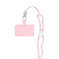 CRYSTAL DIAMOND tālruņa siksniņa, tālruņa piekariņš / auklas garums 74 cm (37 cm cilpā) / uz kakla – gaiši rozā