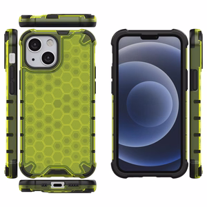 Honeycomb Case броневой чехол с TPU бампером для iPhone 13 mini зелёный