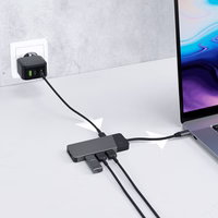 zaļš CELL HUB USB-C ADAPTER GC CONNECT 7W1 (3XUSB 3.1, HDMI 4K 60HZ, USB-C PD 85W, MICROSD/SD)