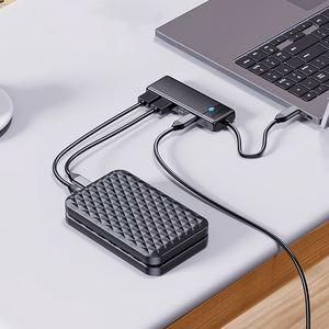 Hub USB-C Orico PAPW2AC-C3 dokstacija 2x USB-A 3.0 + 2x USB-C 3.0 - melna