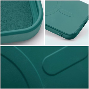 Samsung A27 vaciņš Silicone Mag Cover, saderigs ar MagSafe, tumši zaļš