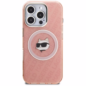 Karl Lagerfeld IML Choupette Head Logo MagSafe Case for iPhone 16 Pro - Pink