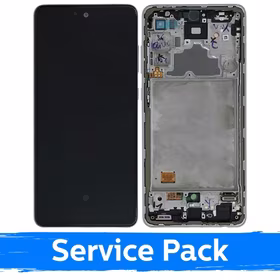 LCD Displejs Saderīgs ar Samsung A725 A72 Ar Frame / Awesome Balts / (Service Pack)