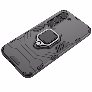 Ring Armor viedtālruņa apvalks Samsung Galaxy S23 bruņots pārsegs magnētiskais turētājs gredzens melns