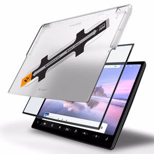 Spigen Glas.tR EZ Fit aizsargstikls Tesla Model X 2022 / Model S 2021 - melns