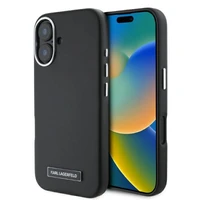 Karl Lagerfeld FW Metal Plate MagSafe apvalks iPhone 16 - melns