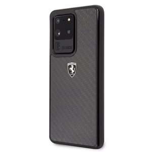 Ferrari Carbon Heritage viedtālruņa apvalks Samsung Galaxy S20 Ultra - melns