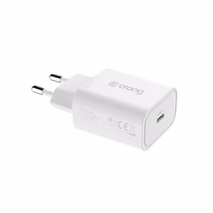 Crong USB-C Travel Charger 20 W PD sienas lādētājs, balts