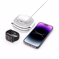 Tech-Protect QI15W-A32 3 vienā indukcijas lādētājs ar MagSafe viedtālrunim / Apple Watch / AirPods - pelēks