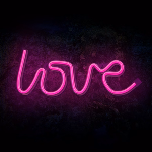 Neon LED Light LOVE rozā Bat + USB FLNE05 Forever Light