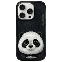 Nimmy Lielās acis mājdzīvnieks 2.0 Pandas viedtālruņa apvalks iPhone 16 Pro Max - melns