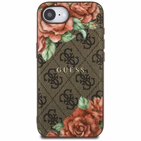 Guess 4G Flowers Print magnētiskais viedtālruņa apvalks iPhone 16e - brūns