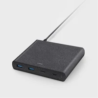 HUB Uniq Surge LITHOS Collective 90W 2xUSB-A QC 3.0 / 2xUSB-C PD 3.0 - melns