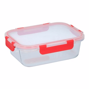 Alpina stikla pārtikas trauks ar vāku, 21x16x6 cm, 1 L