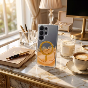 Ar MagSafe saderīgs Golden maciņš Samsung S26 ULTRA, zeltains