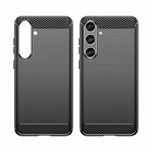 Apvalks Carbon apvalks Samsung Galaxy S24+ elastīgs silikona oglekļa vāks - melns