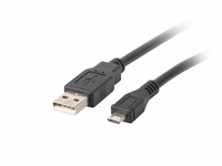 Lanberg CA-USBM-10CC-0010-BK USB cable USB 2.0 1 m Micro-USB B USB A melns