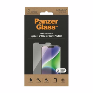 PanzerGlass Classic Fit antibakteriālais stikls iPhone 14 Plus / 13 Pro Max