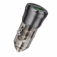 Auto lādētājs Borofone BZ25 38W USB-C/USB-A melns