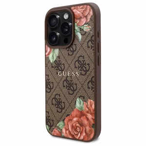 Guess GUHMP16LP4ROPEMCW iPhone 16 Pro 6.3" brown/brown hardcase 4G Flowers Print MagSafe
