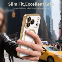 Tech-Protect MagFlex Magnētiskais viedtālruņa apvalks iPhone 17 Pro - caurspīdīgs zelta