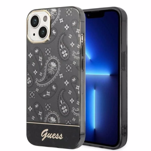 Guess Bandana Paisley viedtālruņa apvalks iPhone 14 / 15 / 13 6.1 - melns