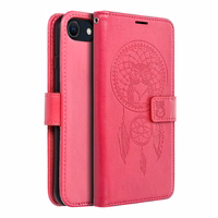 MEZZO Grāmatas tipa viedtālruņa apvalks IPHONE 7 / 8 / SE 2020 / SE 2022 sapņu ķērājs purpursarkana