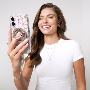 Case-Mate Floral Gems MagSafe vāciņš ierīcei iPhone 16 Plus, zelta krāsā