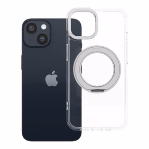 Case for iPhone 14 Frame Circle Stand compatible with MagSafe transparent