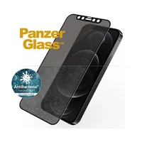 PanzerGlass E2E Super+ Microfracture antibakteriālais privātuma rūdītais stikls iPhone 12 / 12 Pro – ar melnu ietvaru