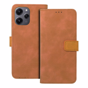 TENDER grāmatas viedtālruņa apvalks XIAOMI Redmi 12 4G / 12 5G brūns