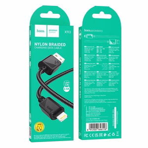 Kabelis USB A uz Lightning Hoco 2,4A 1 m X113 melns