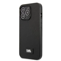 Karl Lagerfeld KLHCP13LSFMP2K iPhone 13 Pro / 13 6.1" cietais apvalks melns/melns Saffiano plāksne