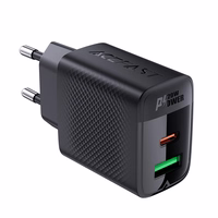Acefast A78 lādētājs GaN USB-A / USB-C PD 20W - melns