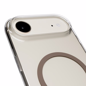 Puro Lite Mag TPU+PC magnētiskais viedtālruņa apvalks iPhone 17 Air - caurspīdīgs ar brūnu gredzenu