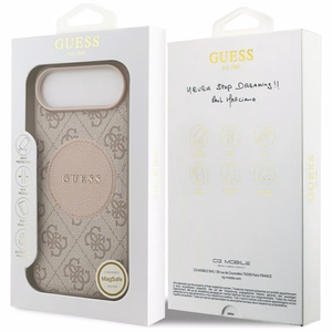 Guess 4G Circle Classic Logo Magnētiskais viedtālruņa apvalks iPhone Air - rozā