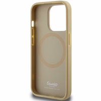 Hello Kitty ādas Kitty Head magnētiskais viedtālruņa apvalks iPhone 14 Pro Max - zelta