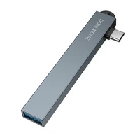 Borofone adapteris HUB FH1A 4 in 1 - no C tipa uz 3xUSB 2.0 + USB 3.0 - pelēks