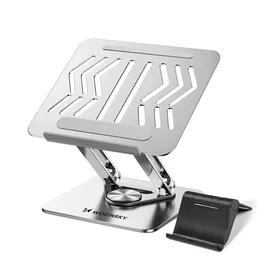 Wozinsky WRS-CPY84SS alumīnija klēpjdatora un planšetdatora statīvs + bezmaksas viedtālruņa statīvs - sudraba