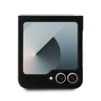 DKNY Viedtālruņa apvalks Samsung Galaxy Z Flip6 ar ādas un metāla dizainu Stack Logo – melns