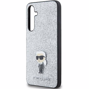 Karl Lagerfeld Fiksēts Mirdzošs Ikonik Logo Metal Pin viedtālruņa apvalks Samsung Galaxy A35 - sudraba
