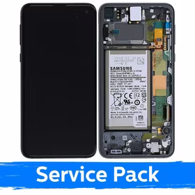 LCD displejs saderīgs ar Samsung G970 S10e ar rāmi / Prism Black / (Service Pack) +AR AKUMULATORU