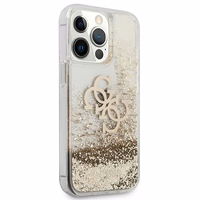 Guess 4G Big Liquid Glitter viedtālruņa apvalks iPhone 13 Pro Max 6.7" - zelta